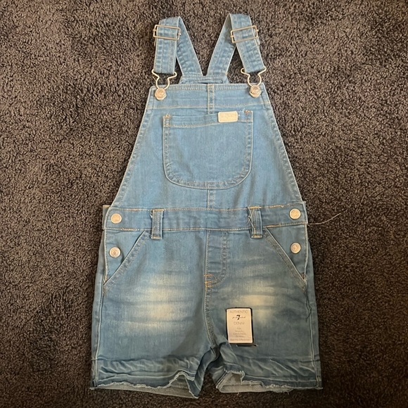 7 For All Mankind Other - Soft Blue Denim Shorts Overalls Kids Toddler 4T